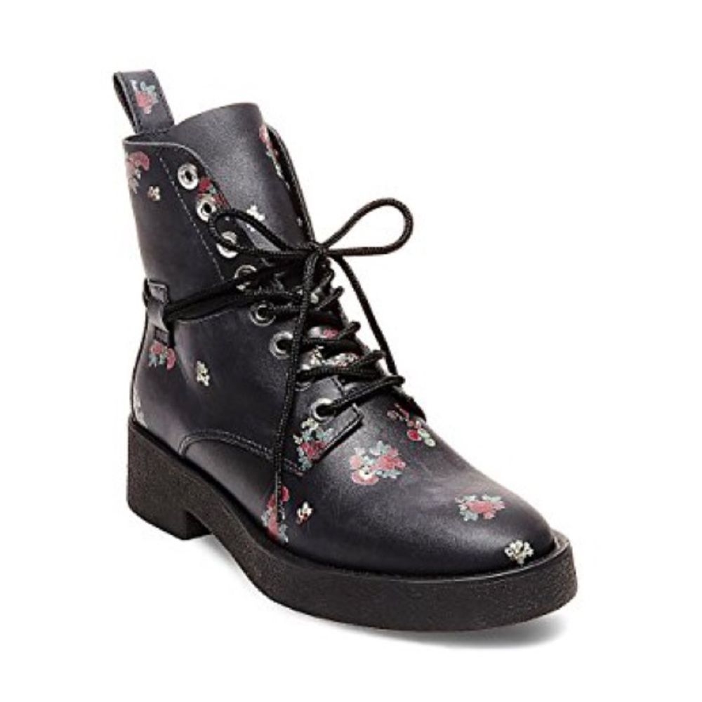 Steve Madden “Envious” Floral Combat Boots
